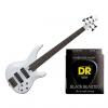 Custom Yamaha TRBX305 5 String Electric Bass White w/Set DR Strings BKB5-45