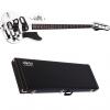 Custom Schecter Simon Gallup Ultra Spitfire Gloss White with Graphic Bass with Hardshell Case