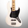 Custom Squier Vintage Modified Jazz V Electric Bass, 5-String, Olympic White