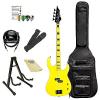 Custom Dean Guitars CZONE BASS YEL Custom Zone Bass Guitar Kit with ChromaCast Accessories, Yellow