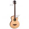 Custom LUNA Tattoo Spruce 30&quot; SCALE 4-string acoustic BASS guitar NEW -Tribal Rosette