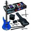 Custom Ibanez IJXB150BSLB Jumpstart Electric Bass Package with Starlight Blue Electric Bass