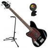 Custom Ibanez TMB100LBK Left-Handed 4-String Bass Guitar Bundle
