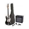 Custom Fever 4-String Electric Jazz Bass Style with 20-Watts Amplifier, Gig Bag, Clip on Tuner, Cable and Strap, Color Black
