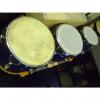 Custom Bina 3 wood hand drums 1980s Blue finish