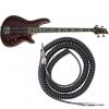 Custom Schecter Omen Extreme 4-String Electric Bass Guitar in Black Cherry &amp; Lava Cable