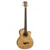 Custom Dean Acoustics Exotica Quilt Ash Bass Guitar w/ Aphex Rosewood Fingerboard - Gloss Natural Finish (EQABA GN) #1 small image