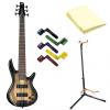 Custom Ibanez GSR206SM-NGT Electric Bass Guitar-Natural Gray Burst with Stand, Pegwinders &amp; Polishing Cloth #1 small image