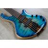 Custom Mayones Patriot 5 V-Frets 5-String Multi-Scale Bass (Trans Jeans Black 3-Tone Blue Burst) *B-STOCK*