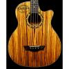 Custom New! Dean EAB Exotica Zebrawood 4-String Acoustic Electric Bass - Natural