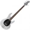 Custom Sterling by Music Man Ray34CA Classic Active Electric Bass Silver Metallic Finish with Gig Bag