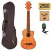 Custom Oscar Schmidt All Koa Concert Acoustic Electric Ukulele, OU5LCE w/Hard Case,Tuner,Strings &amp; PC, OU5LCE HCASE