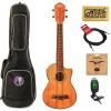 Custom Oscar Schmidt All Koa Concert Acoustic Electric Ukulele, OU5LCE w/Gigbag,Tuner,Strings,Cable &amp; PC, OU5LCE CABLECOMP #1 small image