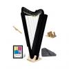 Custom Harpsicle Harps Fullsicle Harp w/ Stand, Stick, Book/DVD &amp; Case - Black