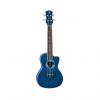 Custom Luna Guitars Dolphin Concert Ukulele Trans-Blue Flame Maple 4-String Acoustic-Electric Ukulele w/ Gi