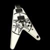Custom Used 2015 Dean Eric Peterson Old Skull V Electric Guitar Black White Skull #1 small image