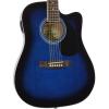 Blue Full Size Thinline Acoustic Electric Guitar with Free Gig Bag Case &amp; Picks #1 small image
