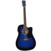 Blue Full Size Thinline Acoustic Electric Guitar with Free Gig Bag Case &amp; Picks #2 small image