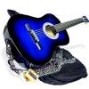 38&quot; BLUE Acoustic Guitar Starter Beginner Package, Guitar, Gig Bag, Extra String &amp; DirectlyCheap(TM) Translucent Medium Guitar Pick (BU-AG38)