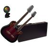 Ovation CSE225-RRB Double Neck Celebrity Ruby Red Acoustic Guitar w/Case and Tuner #1 small image