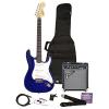 Squier by Fender &quot;Stop Dreaming, Start Playing&quot; Set: Affinity Series Strat with Fender Frontman 10G Amp, Tuner, Instructional DVD, Gig Bag, Cable, Strap, and Picks - Transparent Blue #1 small image