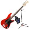Squier Affinity P/J Electric Bass Guitar - Rosewood Fingerboard, Race Red w/ Stand and Tuner #1 small image