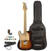 Sawtooth ST-ET-LH-SBW-KIT-2 Left Handed Electric Guitar, Sunburst with Aged White Pickguard #1 small image