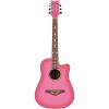 Daisy Rock Wildwood Short Scale Acoustic Guitar, Pink Burst