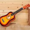 25&quot; Beginners Practice Acoustic Mini Guitar 6 String Children Music Toys Musical Instrument Toy Yellow for Kids #1 small image