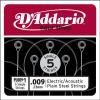 D'Addario PL009-5 Plain Steel Guitar Single String, .009, 5-pack #1 small image