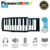 PicassoTiles PT49 Kid's 49-Key Flexible Roll-Up Educational Electronic Digital Music Piano Keyboard w/ Recording Feature, 8 Different tones, 6 Educational Demo Songs &amp; Build-in Speaker - Blue #1 small image