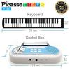 PicassoTiles PT49 Kid's 49-Key Flexible Roll-Up Educational Electronic Digital Music Piano Keyboard w/ Recording Feature, 8 Different tones, 6 Educational Demo Songs &amp; Build-in Speaker - Blue #7 small image