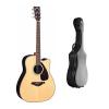 Yamaha FGX730SC Solid Top Acoustic-Electric Guitar (Rosewood, Natural) with Knox Fiberglass Acoustic Guitar Case #1 small image