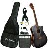 Glen Burton GA204BCO-BK Acoustic Electric Cutaway Guitar, Black #1 small image