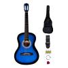 New Blue 38&quot; Beginners Acoustic Guitar With Guitar Case, Strap, Tuner and Pick S8