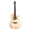 Luna Oracle Series Tattoo Spruce Grand Concert Acoustic-Electric Guitar with USB On Board #1 small image