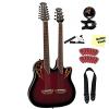 Ovation CSE225-RRB Ruby Red Burst Celebrity Doubleneck Acoustic-Electric Guitar With guitarVault Accessory Pack #1 small image