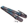 CLOUDMUSIC martin guitar accessories Colorful martin acoustic guitars Hawaiian martin Style martin acoustic strings Cotton guitar martin Ukulele Strap Blue White Flower (Brown) #1 small image