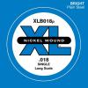 D'Addario XLB018P Plain Steel Bass Guitar Single String, Long Scale, .018