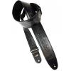 Supersize Extra Large 3&rdquo; Wide 64&rdquo; Long Genuine Leather Guitar Strap - Irish Running Dog Design Black #1 small image