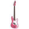 It's All About the Bass Pack-Pink Kay Electric Bass Guitar Medium Scale w/Snark Touch Screen Metronome (Tiger)