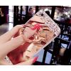 iPhone 5S Case, iPhone 5 Case Cover, Bonice Luxury Crystal Rhinestone Soft Rubber Bumper Bling Diamond Glitter Mirror Makeup Case with Ring Stand Holder for iPhone SE 5 5S - Silver #5 small image