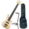 Schecter 6 String Stiletto Custom Electric Bass Natural w/DLX Gig Bag and Stand #1 small image