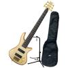 Schecter 6 String Stiletto Custom Electric Bass Natural w/DLX Gig Bag and Stand #4 small image
