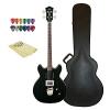 Guild Starfire Bass Guitar with Case, 12 Pick Sampler, &amp; GoDpsMusic Polish Cloth, Black #1 small image