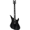 Schecter Synyster Custom Electric 6 String Guitar - Black w/Silver Pin Stripes #2 small image