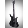 Schecter Synyster Custom Electric 6 String Guitar - Black w/Silver Pin Stripes #3 small image