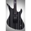 Schecter Synyster Custom Electric 6 String Guitar - Black w/Silver Pin Stripes #7 small image