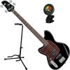 Ibanez TMB100LBK Left Handed 4 String Black Electric Bass Guitar w/ Tuner and Stand #1 small image