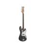Fever 4-String Electric Jazz Bass Style with Gig Bag, Clip on Tuner, Cable and Strap, Color Black, JB43-BK